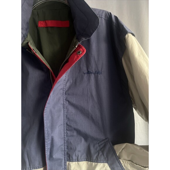 Allen Solly Reverse Bomber Flight Jacket Elastic Waist Length Snap Cuff Cotton - Picture 2 of 10